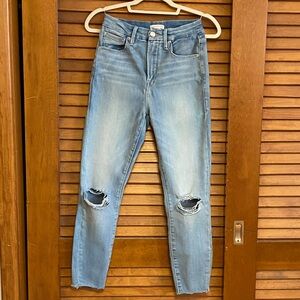 Good American Distressed Light Blue Skinny Jeans